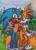 Size: 1085x1516 | Tagged: safe, artist:chechewi4ka, miles "tails" prower, sonic the hedgehog, fox, hedgehog, 2023, abstract background, blushing, daytime, duo, fence, gay, hand on another's shoulder, holding something, male, males only, mouth open, outdoors, palm tree, phone, selfie, shipping, smile, sonic x tails, standing, surprised, wagging tail