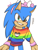 Size: 1000x1300 | Tagged: safe, artist:alittlebitfast, sonic the hedgehog, hedgehog, ace, asexual pride, blushing, gay, gay pride, gloves off, headband, heart, looking at viewer, male, pride, shirt, signature, simple background, smile, solo, standing, white background, wristband