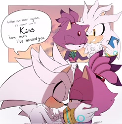 Size: 2023x2048 | Tagged: safe, artist:steffy_bs, blaze the cat, silver the hedgehog, shipping, silvaze