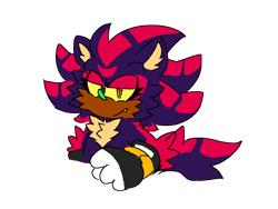 Size: 1440x1080 | Tagged: safe, artist:klonoadoortophantomile, shadow the hedgehog, hedgehog, bust, chest fluff, ear fluff, eyelashes, green nose, lidded eyes, male, one fang, redesign, simple background, solo, transparent background, yellow sclera