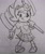 Size: 1707x2048 | Tagged: safe, artist:pokemon22551, amy rose, hedgehog, dress, eyelashes, female, fleetway amy, hammer, holding something, looking at viewer, pencilwork, piko piko hammer, smile, solo, standing, traditional media