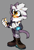 Size: 1143x1672 | Tagged: safe, artist:sugarhog-au, silver the hedgehog, hedgehog, :o, alternate universe, blushing, claws, clothes, grey background, looking offscreen, male, messy hair, mouth open, neck fluff, pawpads, simple background, solo, standing