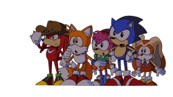 Size: 3840x2160 | Tagged: safe, artist:monicapixarfan2001, amy rose, cream the rabbit, knuckles the echidna, miles "tails" prower, sonic the hedgehog, sonic the ova