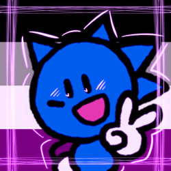 Size: 768x768 | Tagged: safe, artist:homophobic-sonic, sonic the hedgehog, hedgehog, ace, asexual pride, cute, edit, icon, looking at viewer, male, pride flag background, solo, sonabetes, v sign