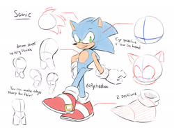Size: 2039x1547 | Tagged: safe, artist:chippuyon, sonic the hedgehog, hedgehog, character name, drawing tutorial, english text, looking at viewer, male, smile, solo, standing, tutorial