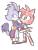 Size: 540x720 | Tagged: safe, artist:artyyline, amy rose, blaze the cat, cat, hedgehog, 2018, amy x blaze, amy's halterneck dress, blaze's tailcoat, clothes, cute, dress, female, females only, hand on back, hugging, lesbian, shipping