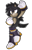Size: 839x1317 | Tagged: safe, artist:pinkiteru, oc, oc:nash the porcupine, porcupine, 2015, black fur, boots, oc only, outline, simple background, smile, solo, transparent background, yellow eyes