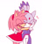 Size: 850x891 | Tagged: safe, artist:nakkart, amy rose, blaze the cat, cat, hedgehog, 2017, amy x blaze, amy's halterneck dress, blaze's tailcoat, blushing, clothes, cute, dress, eyes closed, female, females only, hearts, hugging, lesbian, shipping