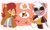 Size: 2048x1249 | Tagged: safe, artist:mercyofempty, nicole the hololynx, sally acorn, tangle the lemur, whisper the wolf, abstract background, bi sally, bisexual, blushing, cute, duo, eyes closed, heart, lesbian, lesbian tangle, nicole x sally, sallabetes, shipping, smile, speech bubble, tangabetes, tangle x whisper