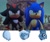 Size: 1500x1250 | Tagged: safe, artist:xchoco_99x, shadow the hedgehog, sonic the hedgehog, green hill zone, sonic prime s2, abstract background, duo, edit, gay, orange brown checkerboard, palm tree, shadow x sonic, shipping, tree