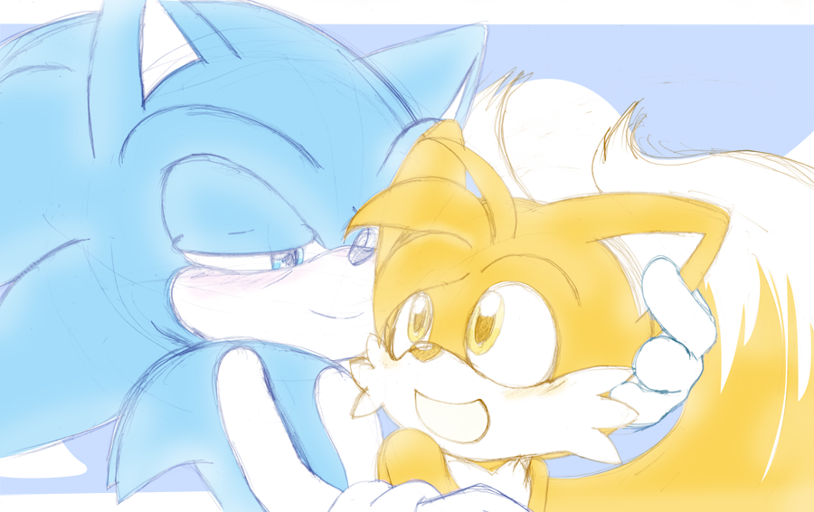 X 上的MugiMikey  Commissions Closed!：「My fanart submission of Super Sonic  and Super Tails for @TheEmuEmi's Sonic & Tails R series!   / X