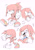 Size: 1748x2480 | Tagged: safe, artist:完獄, knuckles the echidna, sonic the hedgehog, angry, cross popping vein, duo, exclamation mark, fighting pose, gay, hand on another's face, knuxonic, male, males only, offscreen character, one eye closed, ponytail, question mark, saliva, shipping, signature, simple background, solo focus, white background