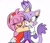 Size: 2080x1784 | Tagged: safe, artist:crisskyon, amy rose, blaze the cat, cat, hedgehog, 2023, amy x blaze, amy's halterneck dress, blaze's tailcoat, blushing, clothes, cute, dress, eyes closed, female, females only, hugging, lesbian, shipping