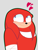 Size: 696x919 | Tagged: safe, artist:slerpslapp, knuckles the echidna, echidna, 2017, blushing, grey background, heart, looking offscreen, looking up, male, outline, simple background, smile, solo, sonic boom (tv), standing