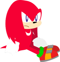 Size: 256x263 | Tagged: safe, artist:lightningbolt, knuckles the echidna, echidna, frown, lineless, male, simple background, sitting, solo, transparent background