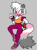 Size: 1645x2252 | Tagged: safe, artist:hedgiebeast, tangle the lemur, lemur, 2023, demigirl, demigirl pride, flat colors, grey background, hand on hip, lesbian, lesbian pride, mouth open, pride, simple background, smile, solo, standing on one leg, v sign
