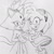 Size: 540x540 | Tagged: safe, artist:smsskullleader, amy rose, blaze the cat, cat, hedgehog, 2018, amy x blaze, amy's halterneck dress, blaze's tailcoat, cute, female, females only, holding hands, lesbian, looking at viewer, mouth open, shipping, sketch
