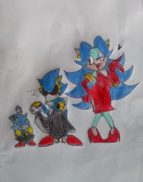 Breezie the hedgehog and Neo Metal Sonic