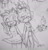 Size: 1240x1305 | Tagged: safe, artist:saucynadles, amy rose, blaze the cat, cat, hedgehog, 2015, amy x blaze, amy's halterneck dress, blaze's tailcoat, cute, dress, female, females only, fire, flame, holding hands, lesbian, shipping, sketch, traditional media