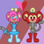 Size: 768x768 | Tagged: safe, artist:bluedeerfox14, coconuts, monkey, adventures of sonic the hedgehog, blushing, canon x oc, dic, robot