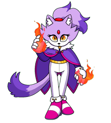 Size: 830x920 | Tagged: safe, artist:erasabledata, blaze the cat, cat, ear fluff, female, flame, frown, looking at viewer, redesign, simple background, solo, standing, transparent background