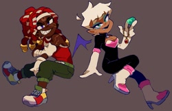 Size: 1233x798 | Tagged: safe, artist:fever_el_cacas, knuckles the echidna, rouge the bat, human, humanized