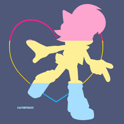 Size: 900x900 | Tagged: safe, artist:kaithephaux, sally acorn, 2022, female, heart, pansexual, pansexual pride, pride, purple background, silhouette, simple background, solo