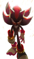Size: 900x1577 | Tagged: safe, artist:shira hedgie, shadow the hedgehog, hedgehog, 2015, lineless, male, simple background, solo, standing, white background