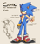 Size: 1876x2048 | Tagged: safe, artist:dilfsonic, sonic the hedgehog, hedgehog, alternate universe, beige background, cheek fluff, chipped ear, english text, fingerless gloves, male, prosthetic, scar, shadow (lighting), signature, simple background, soap shoes, solo