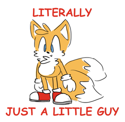Size: 835x815 | Tagged: safe, artist:sirbasil, miles "tails" prower, cute, english text, male, simple background, smile, solo, tailabetes, white background