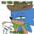 Size: 835x815 | Tagged: safe, artist:sirbasil, sonic the hedgehog, hedgehog, bandana, cowboy, english text, hat, male, meme, simple background, solo, white background