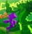 Size: 1865x2048 | Tagged: safe, artist:jjsucksalot, charmy bee, espio the chameleon, vector the crocodile, abstract background, english text, frown, green background, looking at viewer, male, males only, mouth open, smile, standing, team chaotix, trio