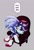 Size: 1377x2048 | Tagged: safe, artist:yusond_yy, shadow the hedgehog, sonic the hedgehog, hedgehog, 2023, blushing, blushing ears, chair, chinese text, dialogue, duo, floppy ears, gay, grey background, holding another's arm, holding them, looking at each other, male, males only, mouth open, shadow x sonic, shipping, simple background, sitting, speech bubble