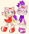 Size: 550x651 | Tagged: safe, artist:trainer-dawn, amy rose, blaze the cat, cat, hedgehog, 2016, amy x blaze, amy's halterneck dress, blaze's tailcoat, cute, female, females only, hearts, lesbian, looking at them, shipping