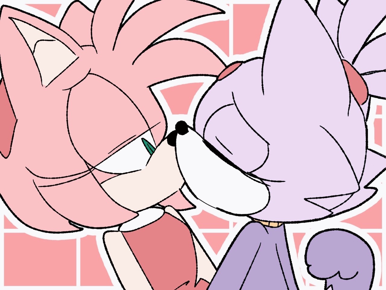 165556 - safe, artist:mobianjelly, amy rose (sonic), blaze the cat