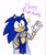Size: 1242x1496 | Tagged: safe, artist:craftyfallenfox, sonic the hedgehog, hedgehog, 2022, cape, english text, hand behind back, looking offscreen, male, simple background, sketch, smile, solo, sparkles, standing, top surgery scars, trans male, trans pride, transgender, waving, white background