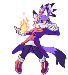 Size: 1831x2047 | Tagged: safe, artist:shrimpisdrawing, blaze the cat, cat, female, fire, looking offscreen, mouth open, redesign, simple background, solo, transparent background