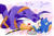 Size: 900x600 | Tagged: suggestive, artist:segamew, big the cat, sonic the hedgehog, cat, hedgehog, blushing, fishing pole, french kiss, gay, kiss, open mouth, shipping, sonic x big
