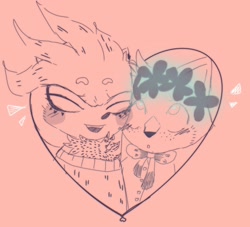 Size: 2048x1860 | Tagged: safe, artist:lost in null, barry the quokka, silver the hedgehog, blushing, flower crown, gay, heart, shipping, silvarry