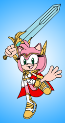 Size: 576x1080 | Tagged: safe, artist:death-driver-5000, amy rose, cosplay, outfit swap, she-ra