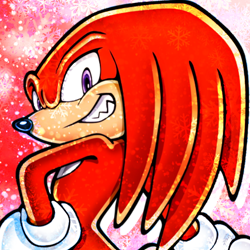 Size: 750x750 | Tagged: safe, artist:sonic-hedgekin, knuckles the echidna, edit, icon, snowflake, solo, winter