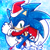 Size: 750x750 | Tagged: safe, artist:sonic-hedgekin, sonic the hedgehog, christmas outfit, icon, snowflake, solo, winter