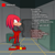 Size: 640x640 | Tagged: safe, artist:gonerbits, knuckles the echidna, abstract background, among us, arms folded, bodysuit, character name, crossover, english text, frown, grey gloves, grey socks, looking away, solo, standing, sweatdrop