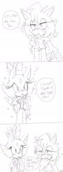 Size: 709x1920 | Tagged: safe, artist:wackyworkbenchzone, amy rose, blaze the cat, cat, hedgehog, 2015, amy x blaze, comic, cute, english text, female, females only, hearts, lesbian, looking at each other, question mark, shipping, sketch, sparkles