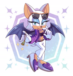 Size: 1857x1932 | Tagged: safe, artist:angiethecat, rouge the bat, the murder of sonic the hedgehog, keychain, sunglasses