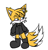 Size: 399x416 | Tagged: safe, artist:vanvor, miles (anti-mobius), fox, 2015, aged down, anti-mobius, blushing, boots, clothes, earring, frown, lidded eyes, looking offscreen, male, simple background, solo, standing, white background, younger