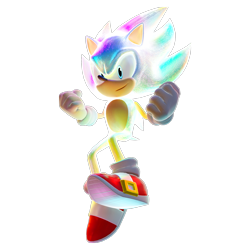 Size: 2500x2500 | Tagged: safe, artist:legitimategamerz, sonic the hedgehog, hedgehog, 2022, blue eyes, clenched fists, flying, hyper form, hyper sonic, looking at viewer, male, mid-air, simple background, smile, solo, transparent background