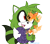 Size: 900x800 | Tagged: safe, artist:impulsive-doodles, oc, oc:ruby the racoon, raccoon, butterfly, female, green fur, hoodie, oc only, red eyes