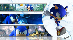 Size: 1024x559 | Tagged: safe, artist:rspeed427, sonic the hedgehog, hedgehog, male, wallpaper