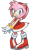 Size: 365x479 | Tagged: safe, artist:drawloverlala, amy rose, hedgehog, archie sonic online, boots, dress, female, gloves, green eyes, official artwork, pink fur
